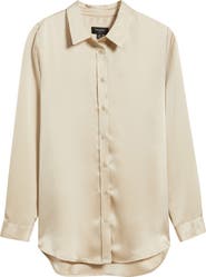 Tahari ASL Satin Button-Up Shirt