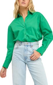 Grey Lab Oversize Cotton Button-Up Shirt