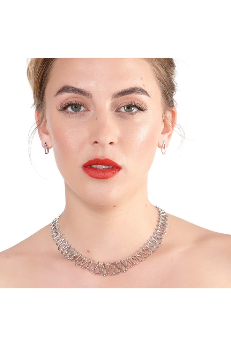 Large Petal Necklace, Alternate, color, Sterling Silver