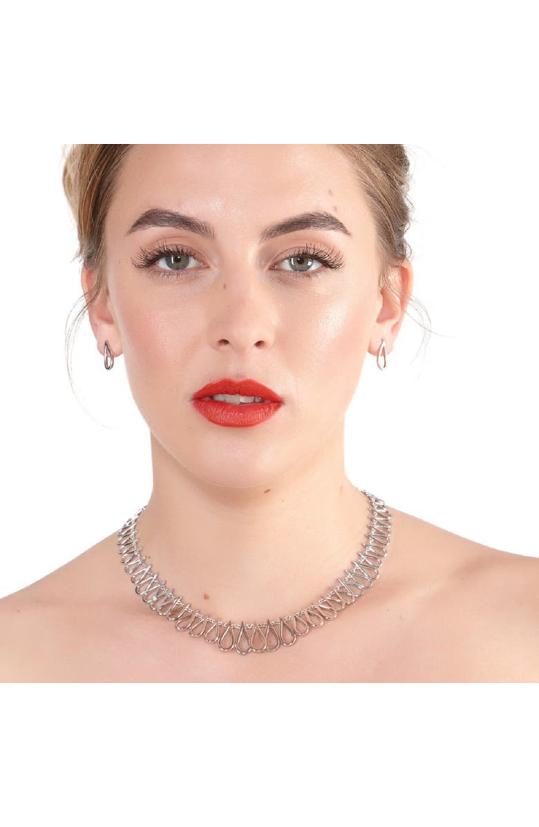 Lucy Quartermaine Large Petal Necklace, Alternate, color, Sterling Silver