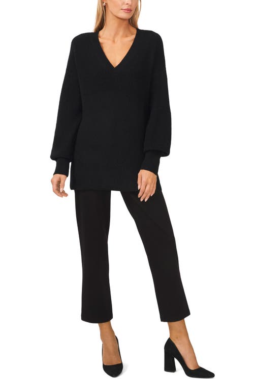 Halogenr Halogen(r) V-neck Tunic Sweater In Black