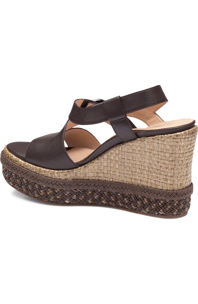 Johnston & Murphy Addison Asymmetric Slingback Platform Wedge Sandal, Alternate, color, Dark Brown Nappa Leather