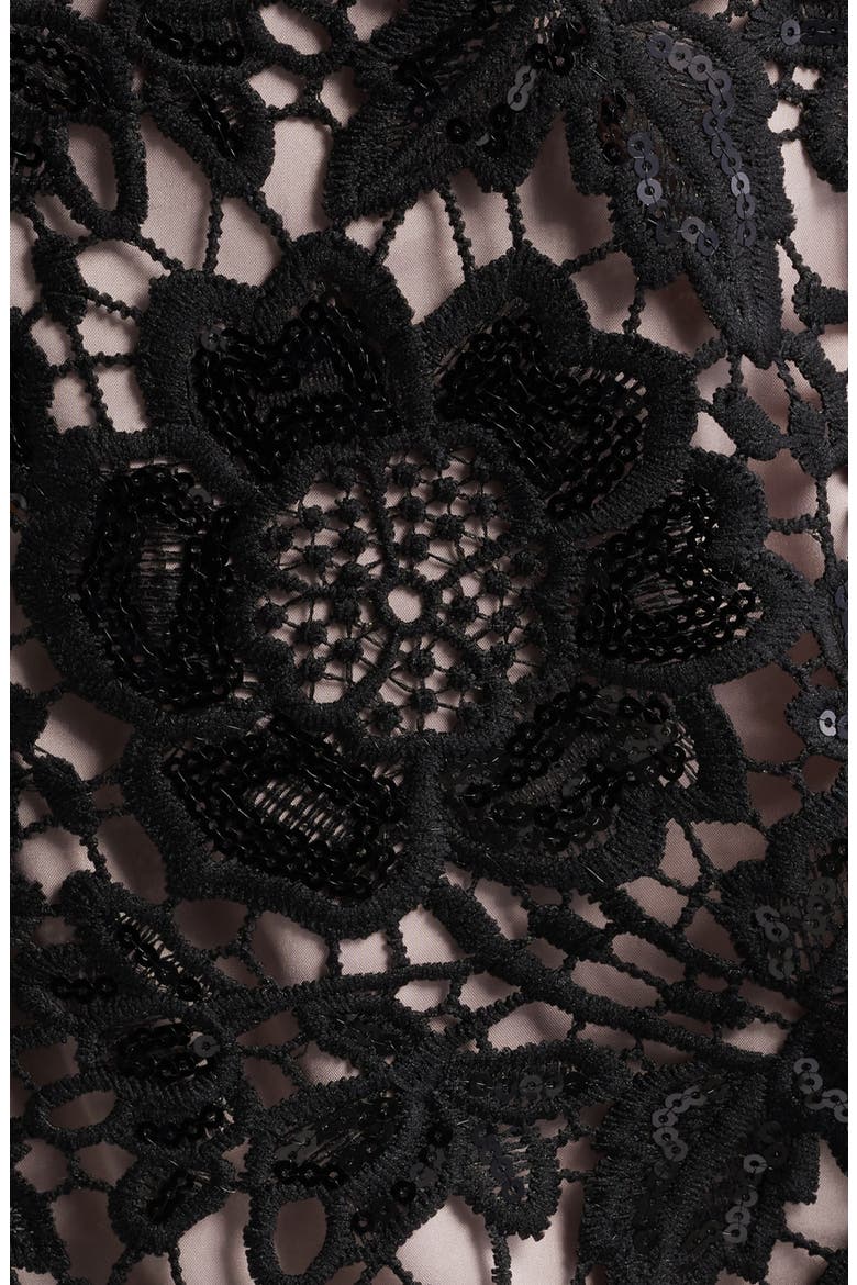 Floral Lace Sheath Dress, Alternate, color, ANNE BLACK