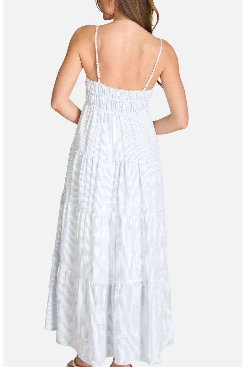 Stripe Tiered Midi Sundress, Alternate, color, DENIM