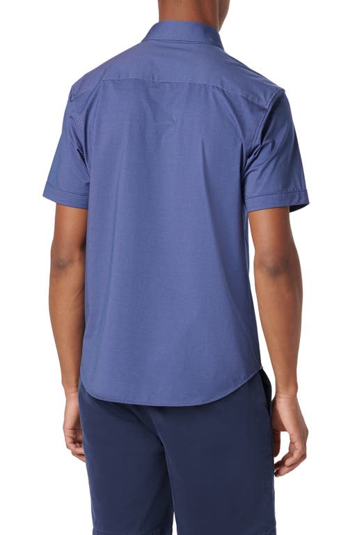 Bugatchi Miles Ooohcotton® Stripe Short Sleeve Button-up Shirt