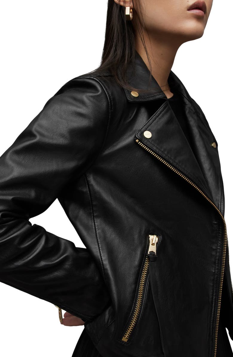 AllSaints Dalby Leather Biker Jacket, Alternate, color, 