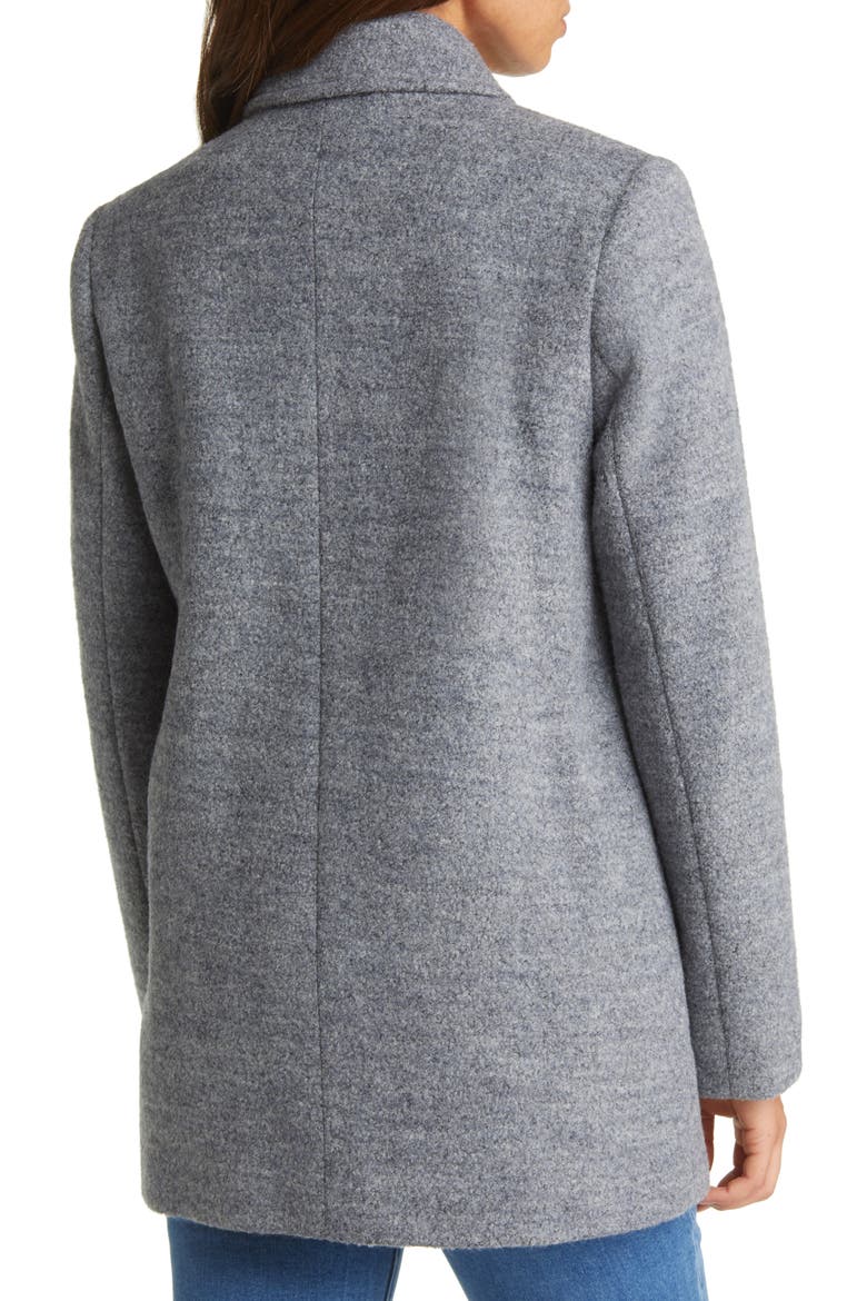 Double Breasted Bouclé Peacoat, Alternate, color, GREY
