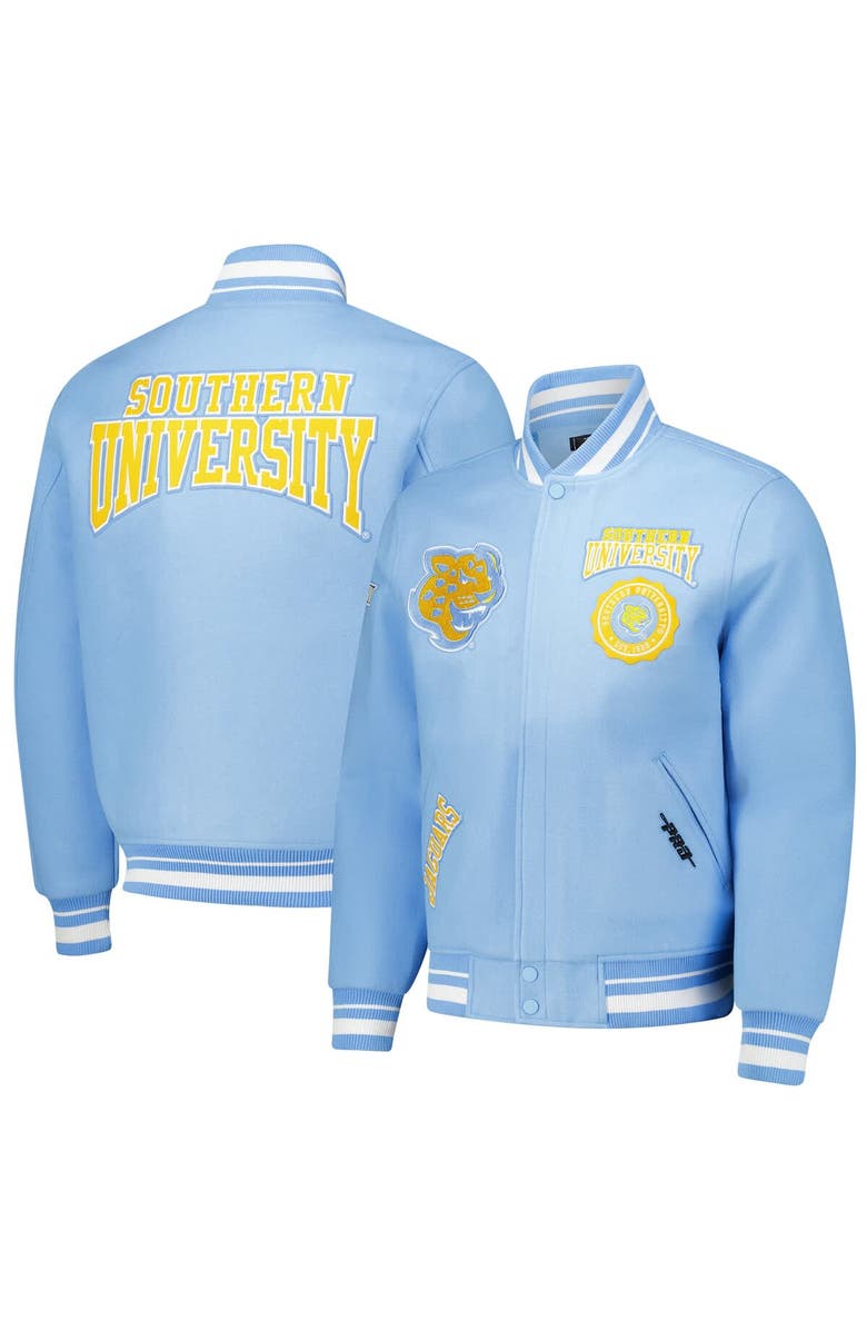 PRO STANDARD Men's Pro Standard Light Blue Southern University Jaguars Crest Wool Full-Zip Jacket, Alternate, color, Light Blue