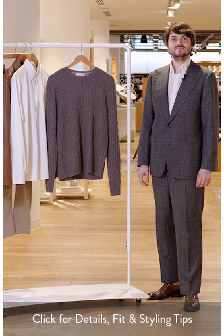 Crewneck Merino Wool Cable Sweater video