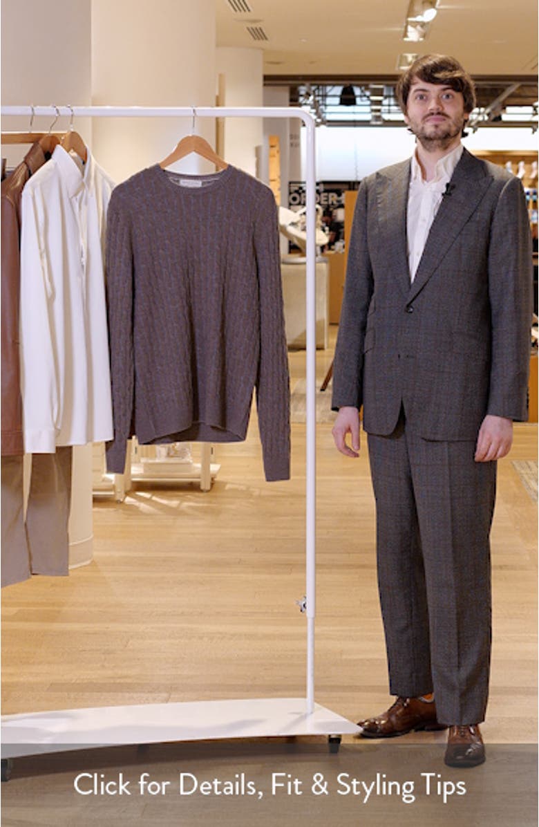 Crewneck Merino Wool Cable Sweater, sales video thumbnail