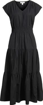 Nordstrom Tiered Poplin Maxi Dress