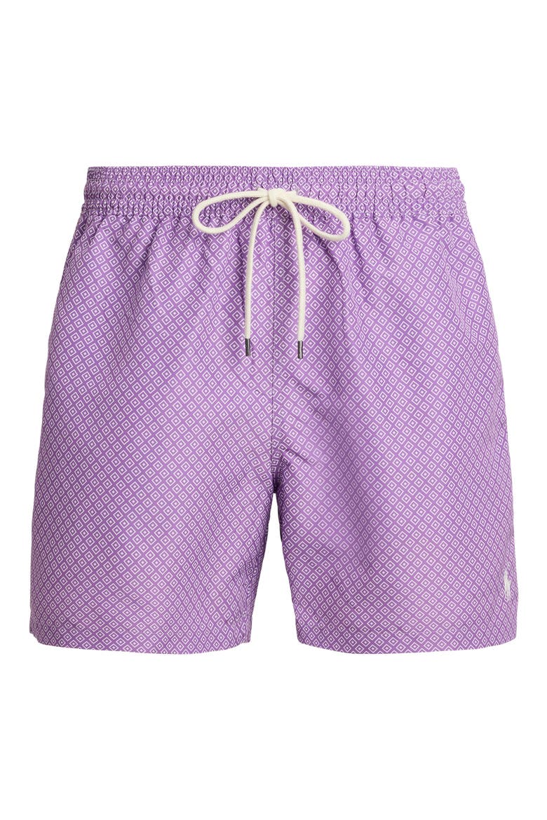 Traveler Classic 5.75-Inch Swim Trunks, Alternate, color, PURPLE ISLAND DECO
