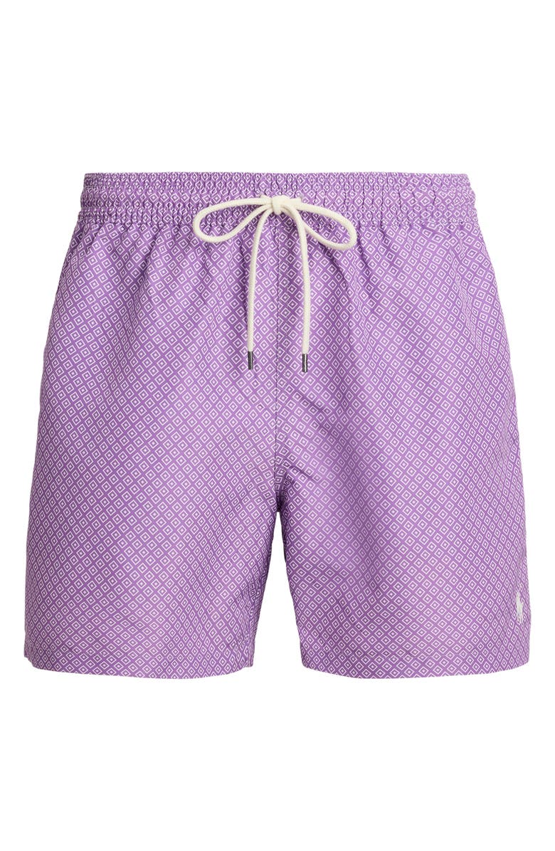 Polo Ralph Lauren Traveler Classic 5.75-Inch Swim Trunks, Alternate, color, Purple Island Deco