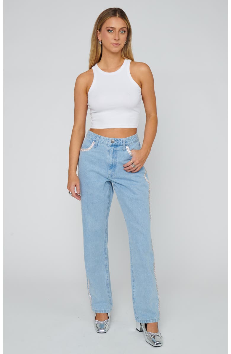 Show Me Your Mumu Icon Jeans, Alternate, color, Indigo With Rhinestone Trim