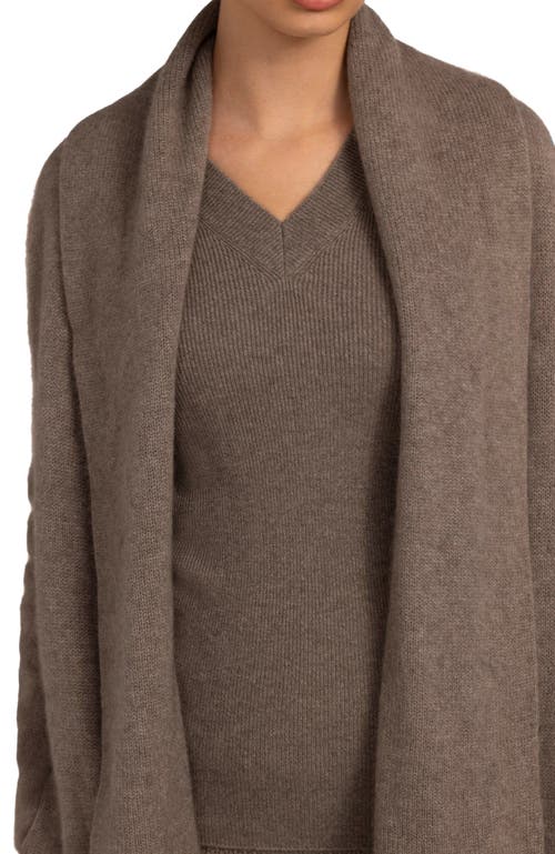 Gobi Mongolian Cashmere Organic Shawl Collar Cardigan Taupe In Brown