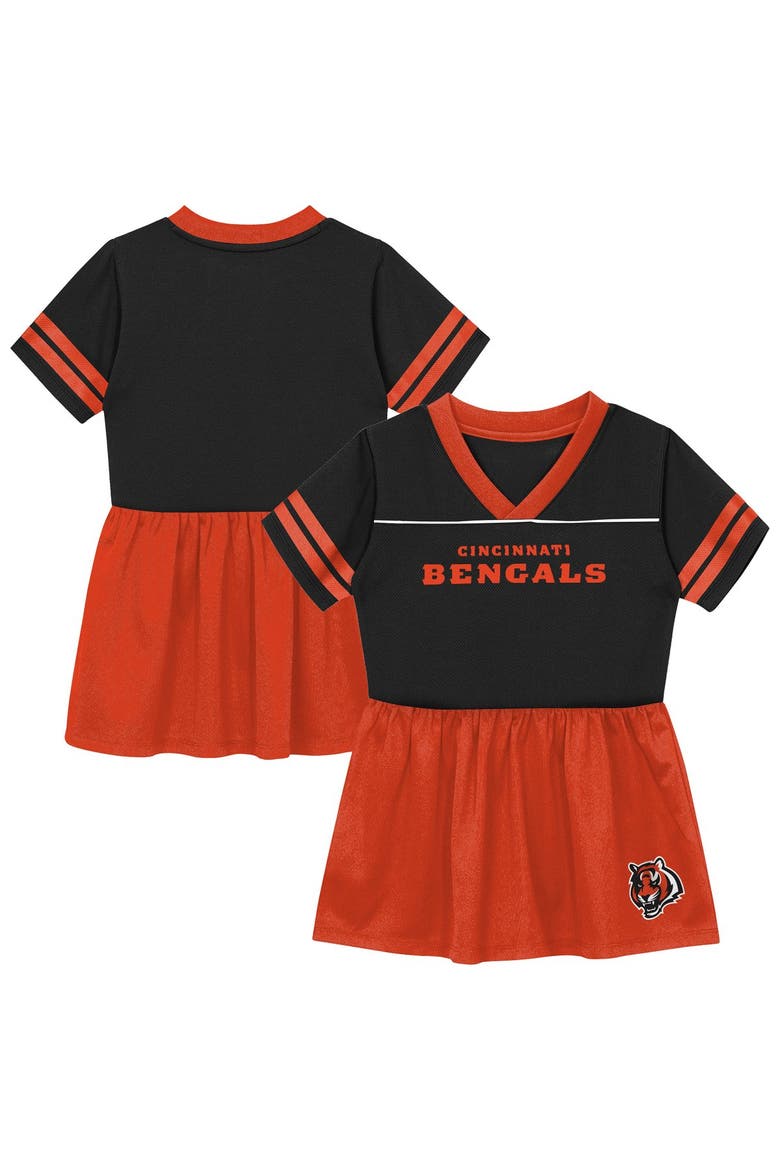 Toddler Outerstuff  Black Cincinnati Bengals Stadium Lights V-Neck Fashion Football Jersey Dress, Main, color, Black