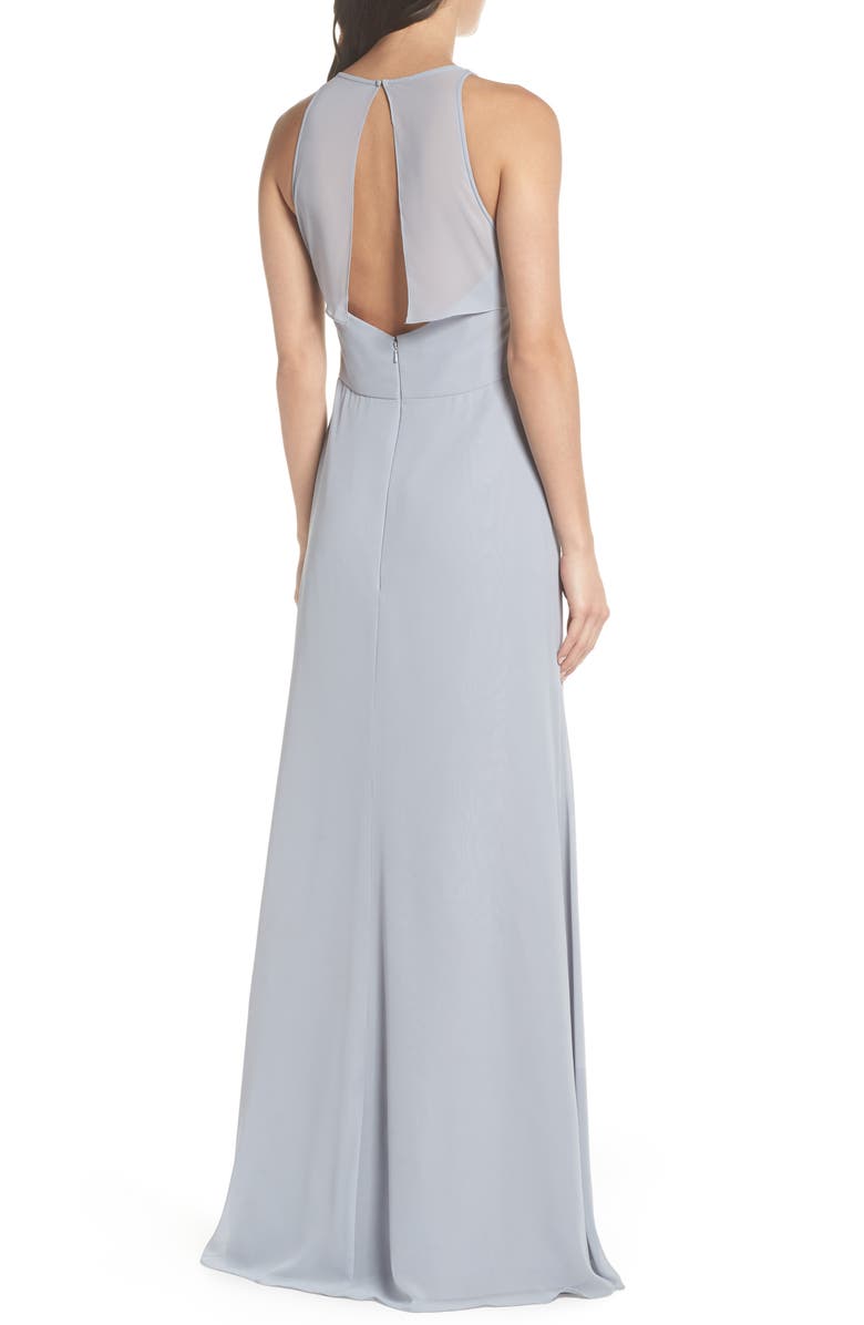 Hayley Paige Occasions Crewneck Chiffon Gown, Alternate, color, 