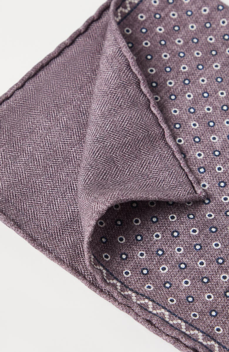 Brunello Cucinelli Spotted pocket square, Alternate, color, Blueberry