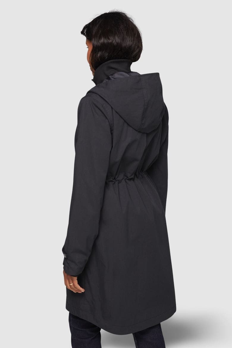 Knitted Collar Lightweight Coat, Alternate, color, Black