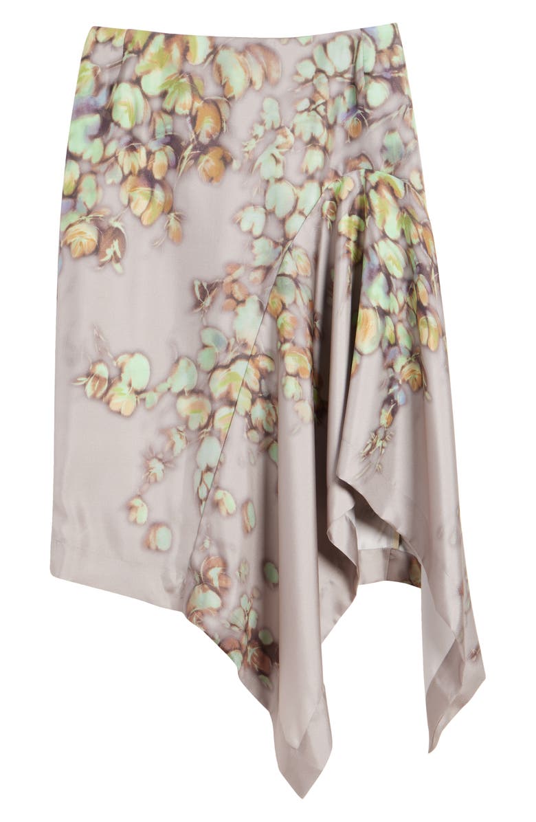 Dries Van Noten Axo Floral Print Asymmetric Silk Skirt, Alternate, color,