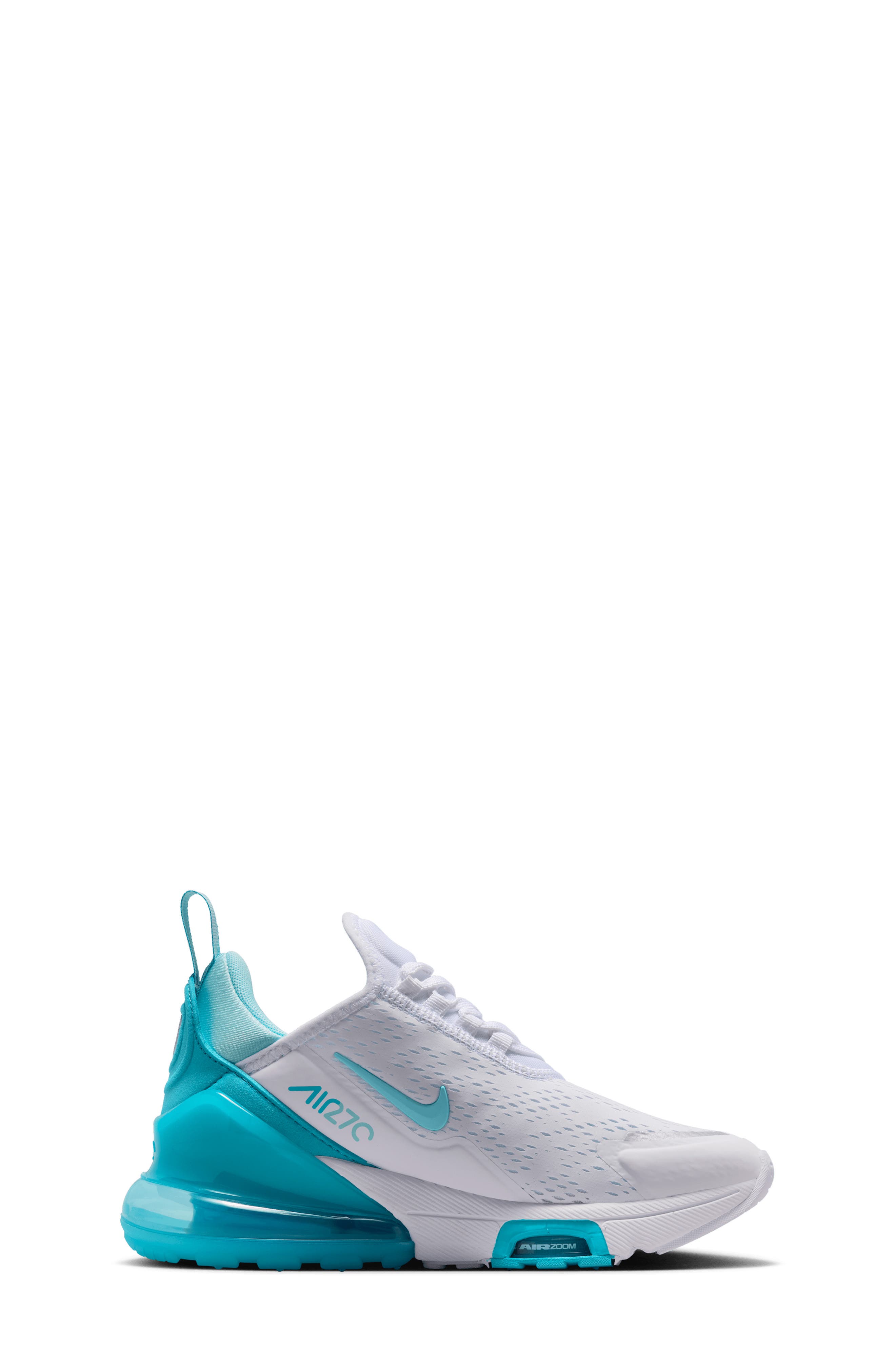 Nike Kids' Air Max 270 Premium Sneaker, Alternate, color, White/ Copa/ Teal Tint/ Blue