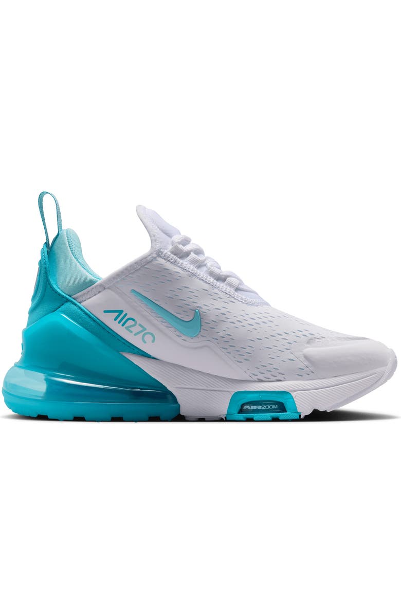Nike Kids' Air Max 270 Premium Sneaker, Alternate, color, White/ Copa/ Teal Tint/ Blue
