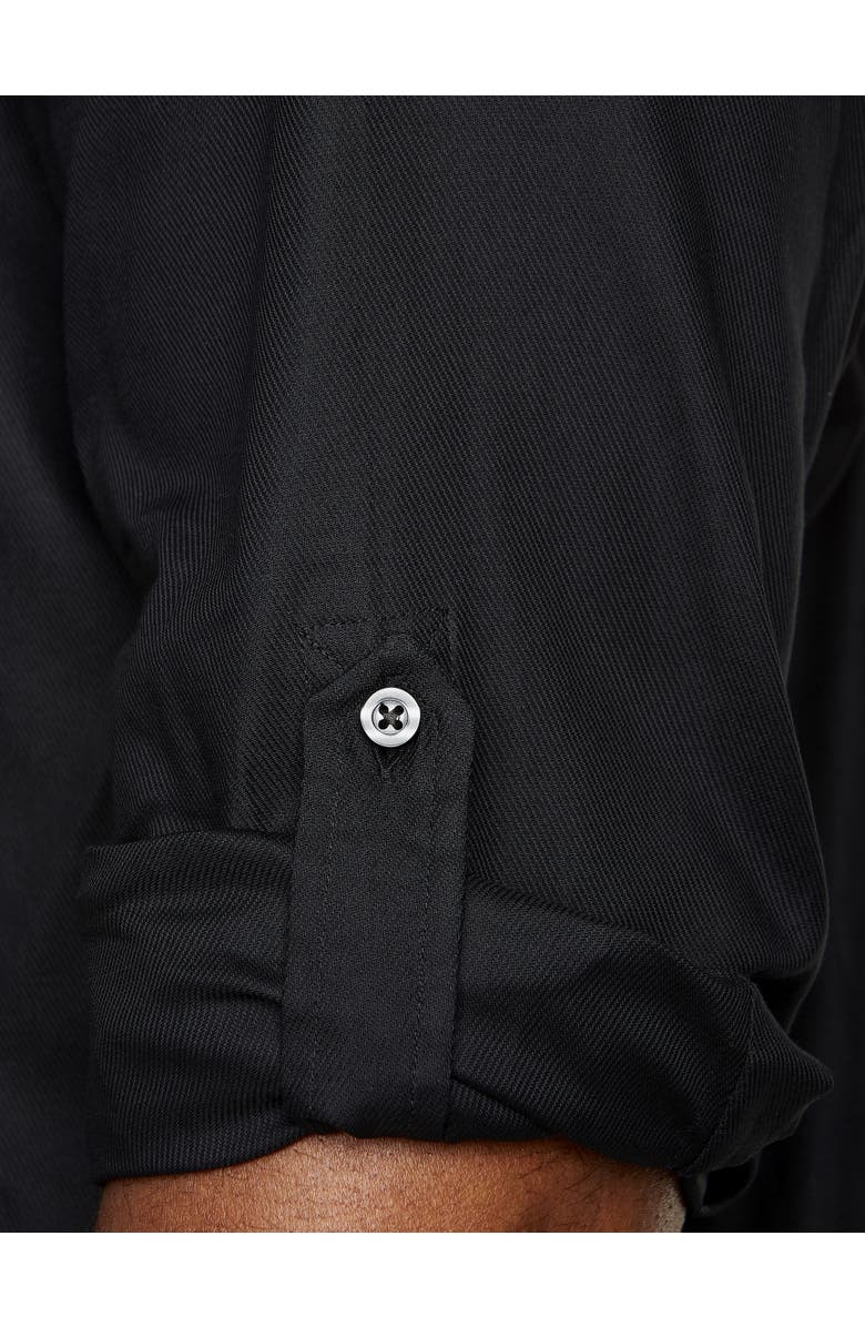 Synrgy by DXL Big & Tall Textured Sport Shirt, Alternate, color, Black