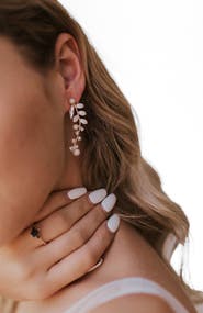 Untamed Petals Danica Pearl and Crystal Drop Earrings