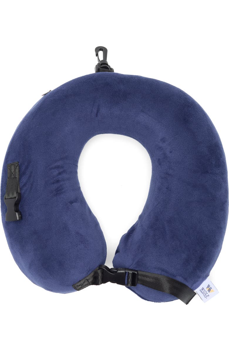 Wolf Essentials Memory Foam FlexFit Neck Pillow, Main, color, Navy