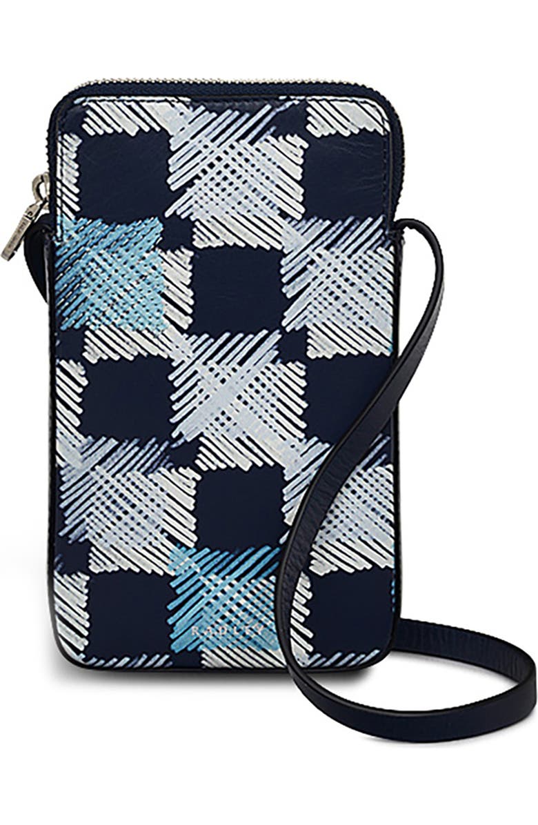 Radley Check Me Out Medium Phone Crossbody Bag, Main, color, Ink