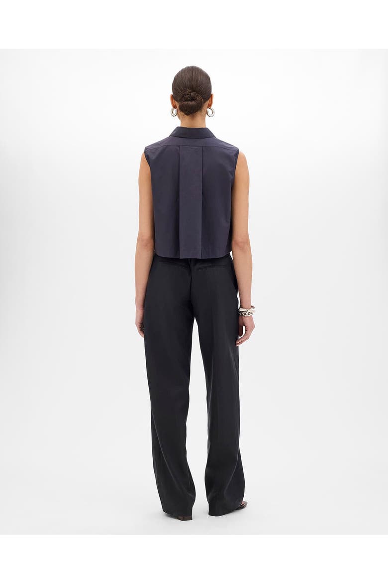 Cropped Sleeveless Shirt, Alternate, color, Midnight