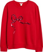 Caslon® Sequin Bow Sweatshirt