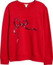 Caslon® Sequin Bow Sweatshirt