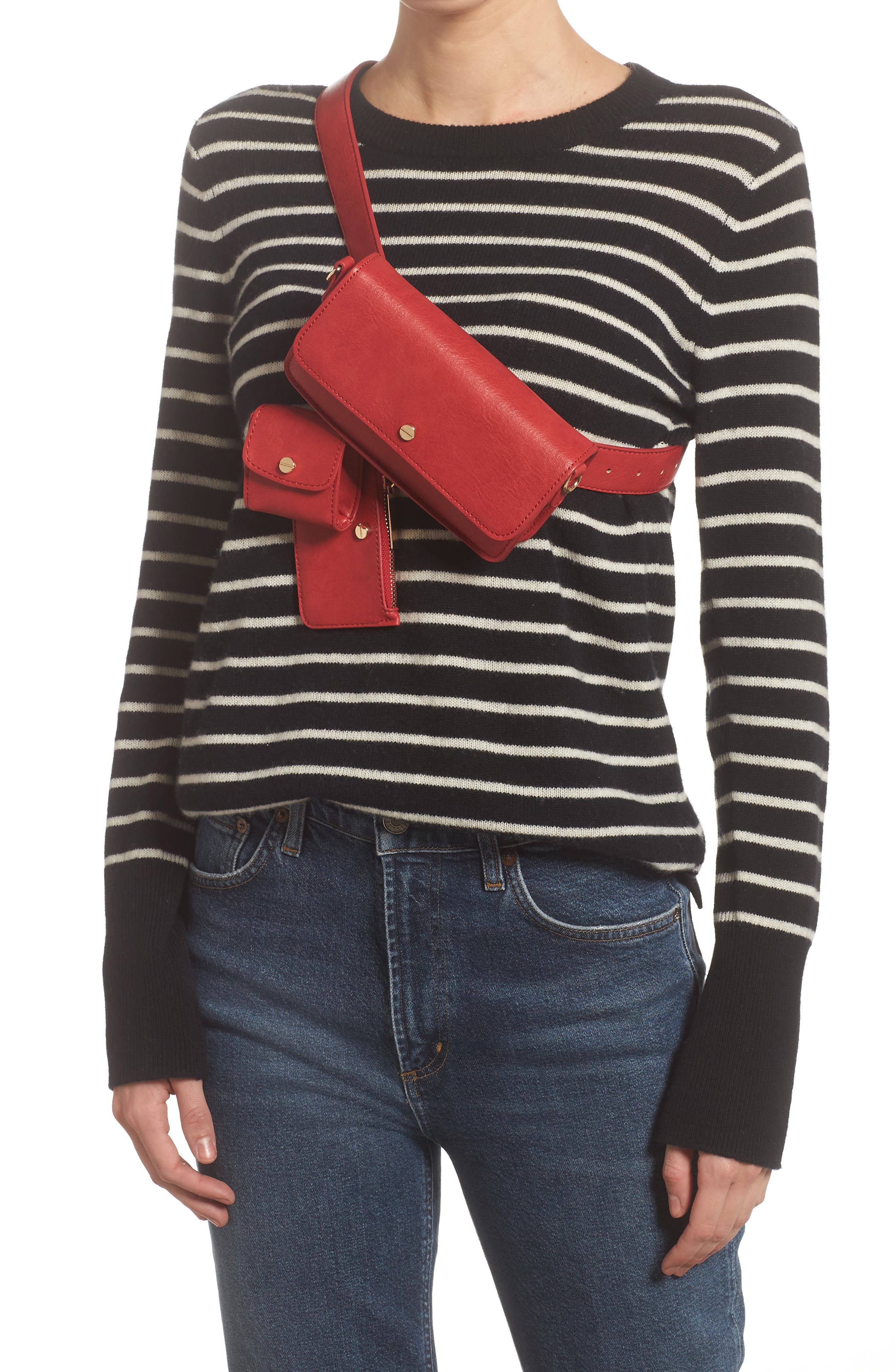 Fiona Vegan Leather Convertible Crossbody Bag, Alternate, color, RED