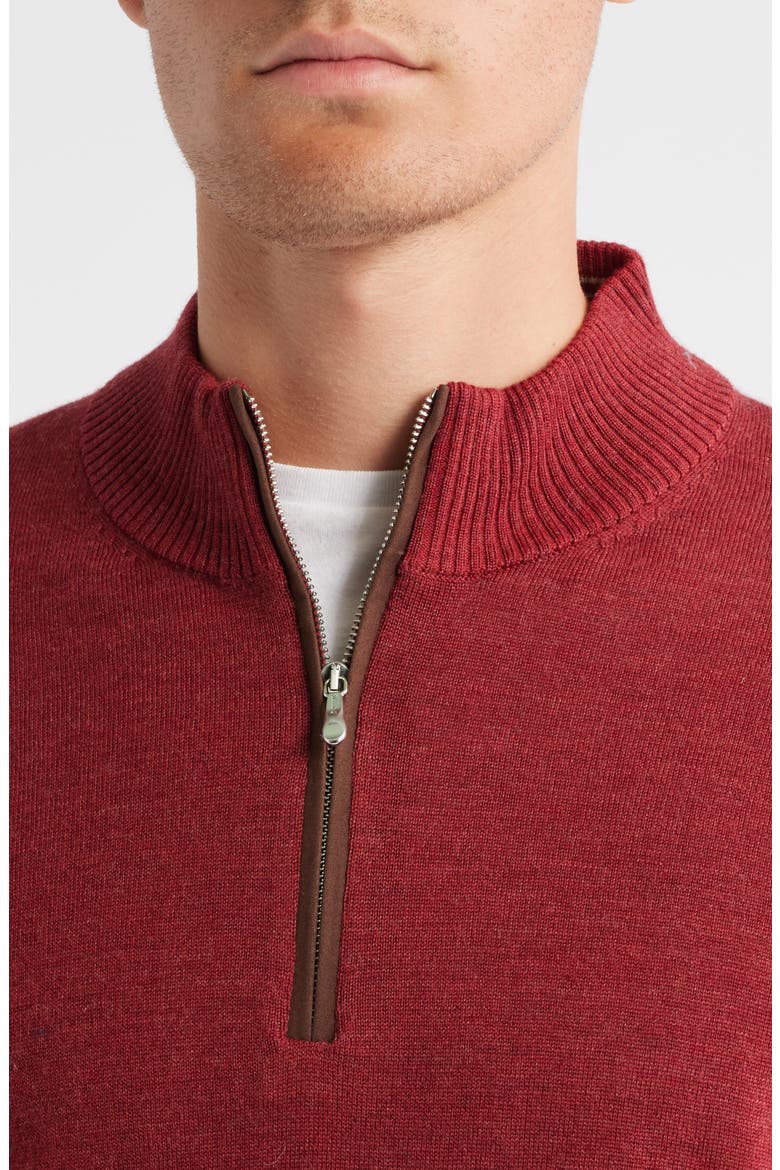 Raynor Merino Wool Quarter Zip Sweater, Alternate, color, CINNAMON