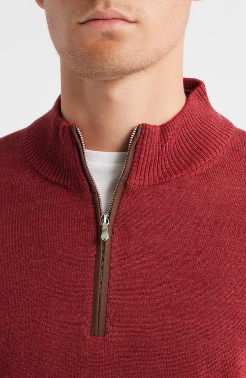 Johnnie-o Raynor Merino Wool Quarter Zip Sweater In Brown