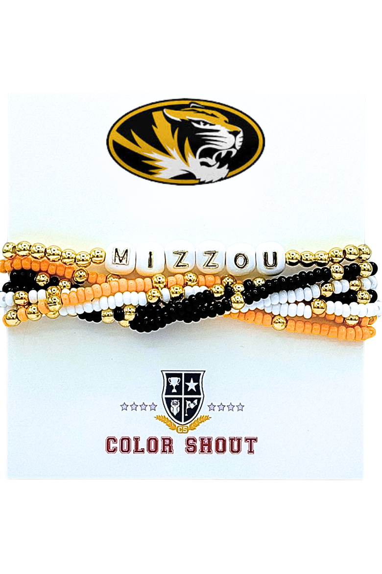 Mizzou Lucky 7 Bracelet Set, Main, color, Yellow Gold