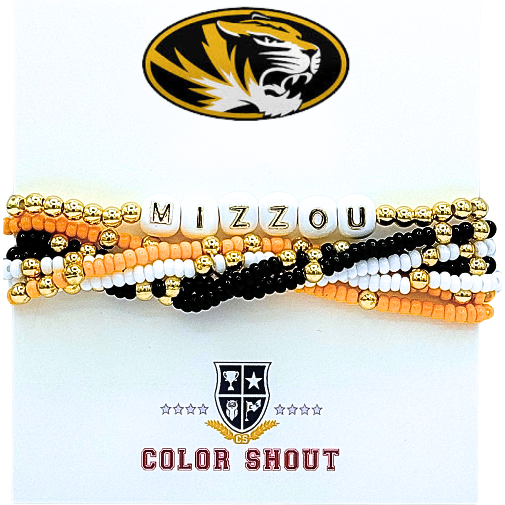 Color Shout Mizzou Lucky 7 Bracelet Set In Multi