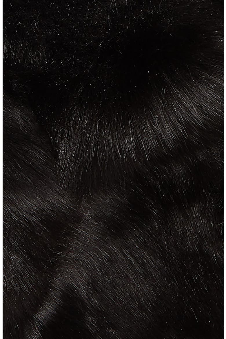 Faux Fur Scarf, Alternate, color, BLACK