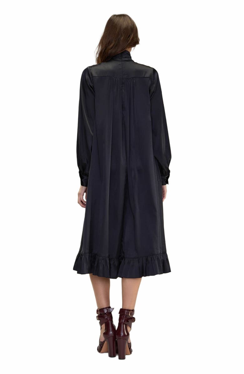 Cynthia Rowley Monroe Silk Charmeuse Dress, Alternate, color, Black