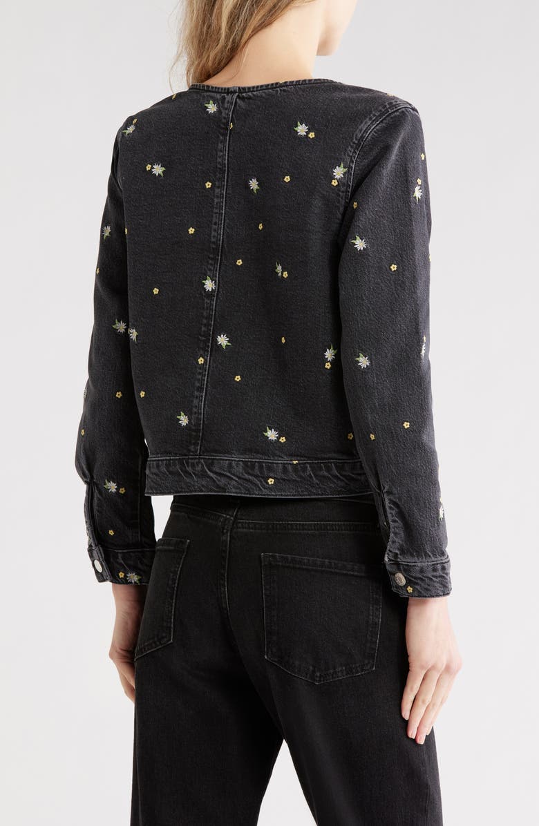 Rails Lido Floral Embroidered Denim Jacket, Alternate, color, Ash Black Floral