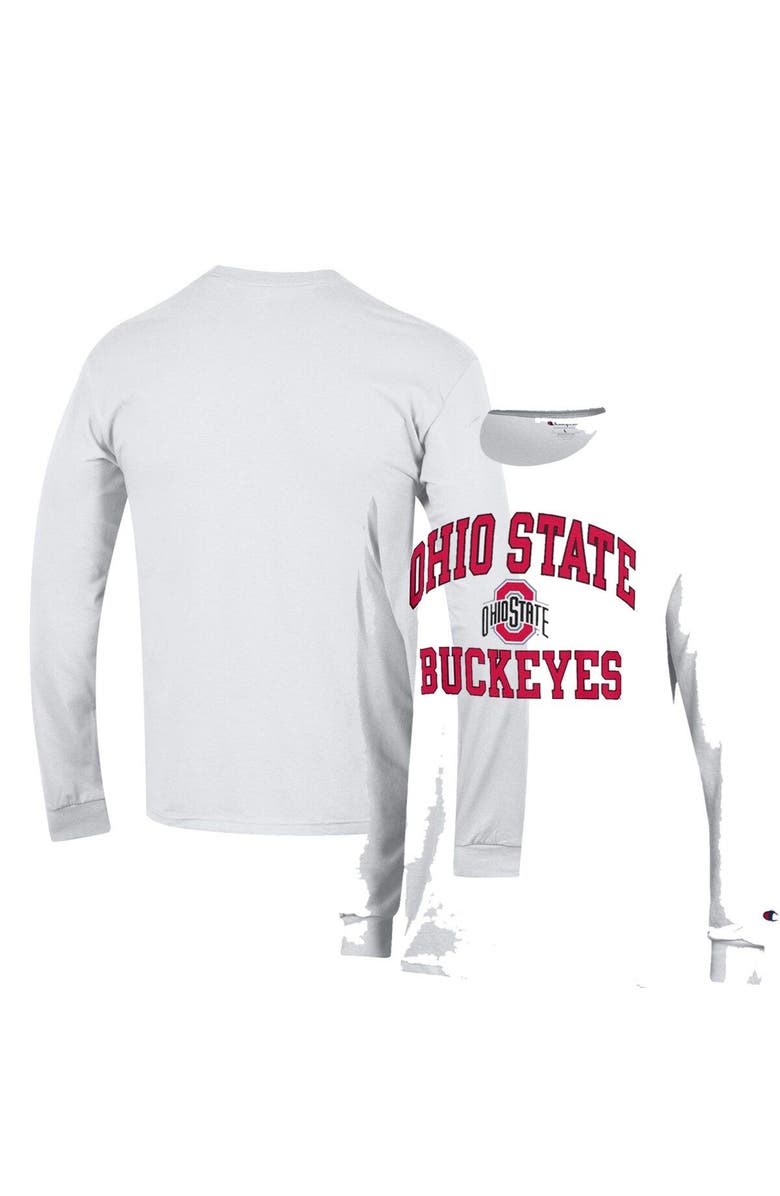 Champion Men's Champion White Ohio State Buckeyes High Motor Long Sleeve T-Shirt, Alternate, color, 