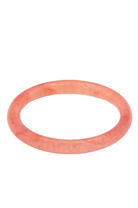 Blush Skinny Pink Skinny Round Jade Stone Bangle