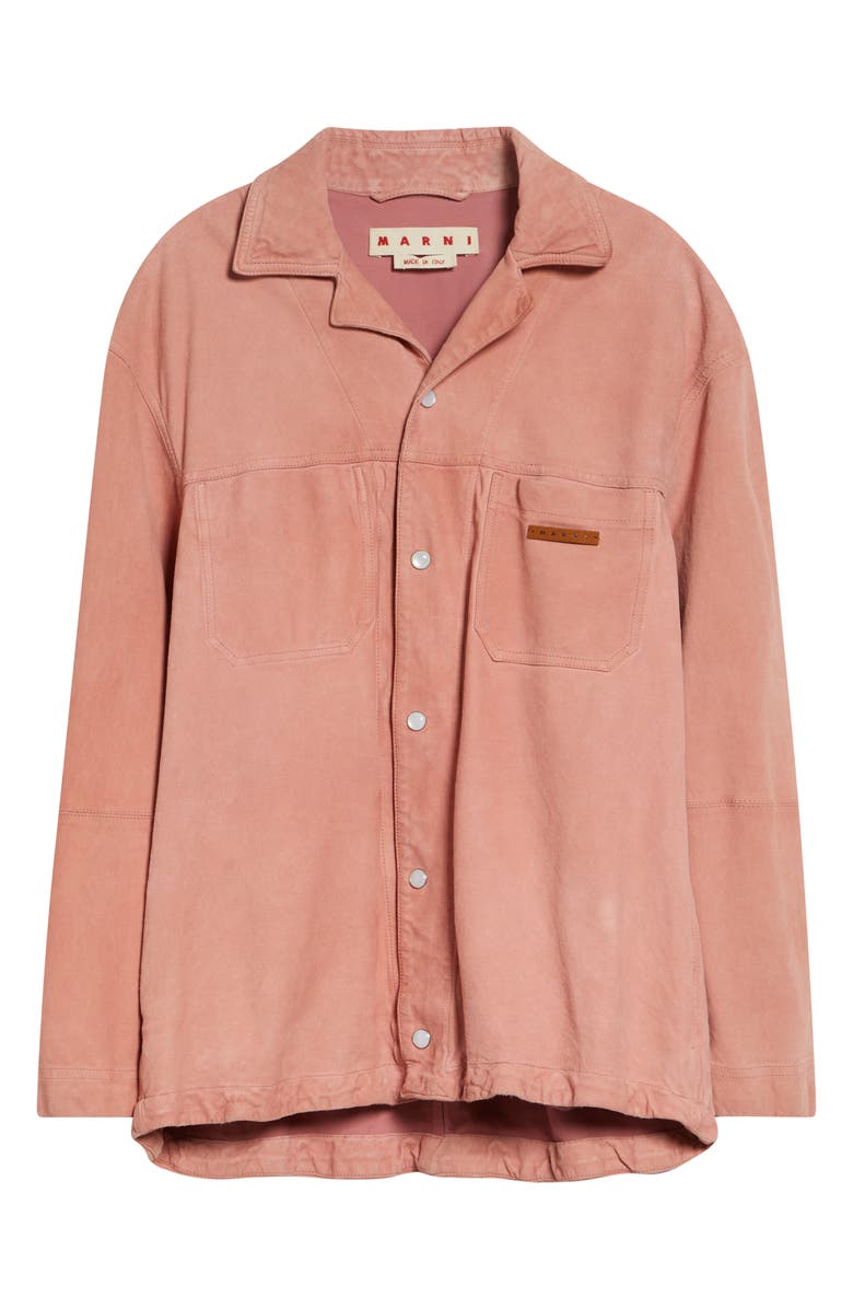 Marni Soft Suede Overshirt, Alternate, color, Chalk Mauve