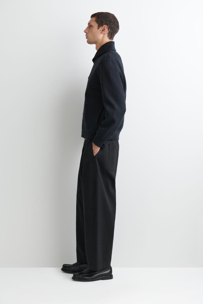 Boiled Wool Shawl-collar Jacket, Alternate, color, NAVY