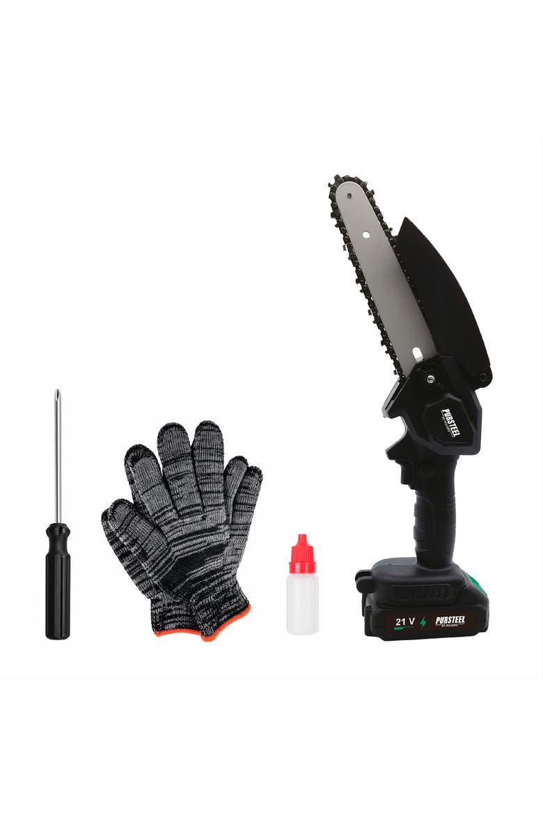 6-Inch Cordless Mini Chainsaw, Alternate, color, Black