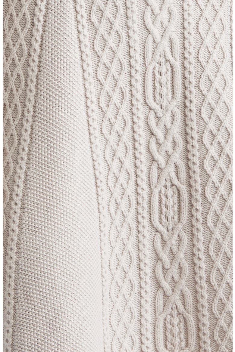 Cable Stitch Wool Sweater Dress, Alternate, color, OYSTER