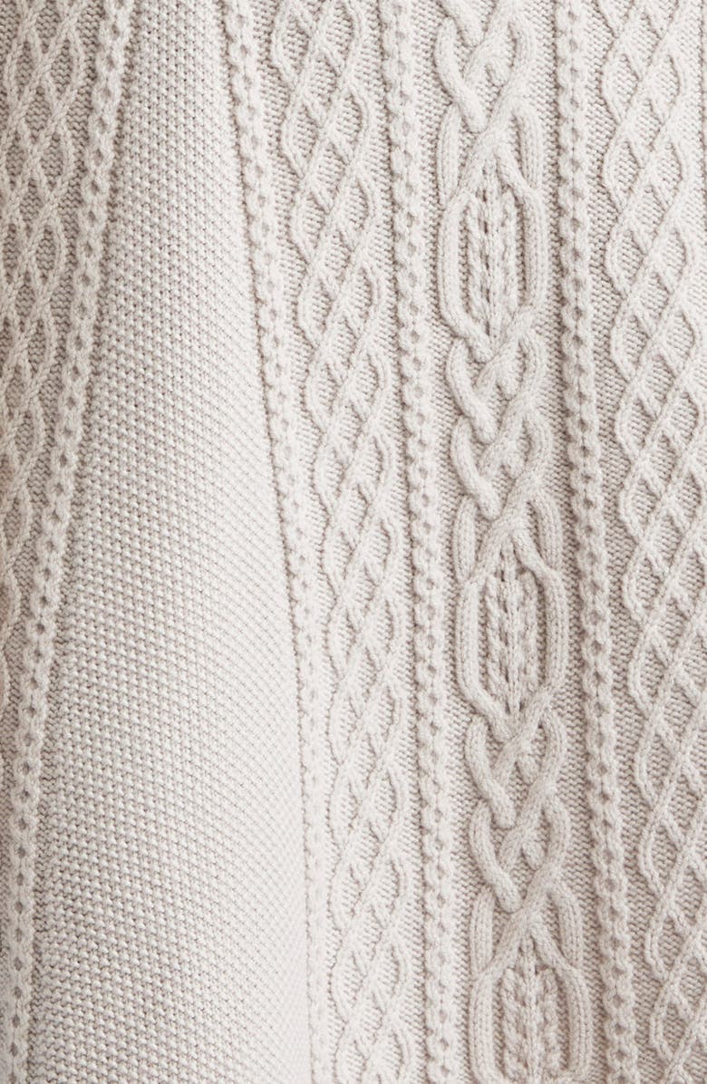 3.1 Phillip Lim Cable Stitch Wool Sweater Dress, Alternate, color, Oyster