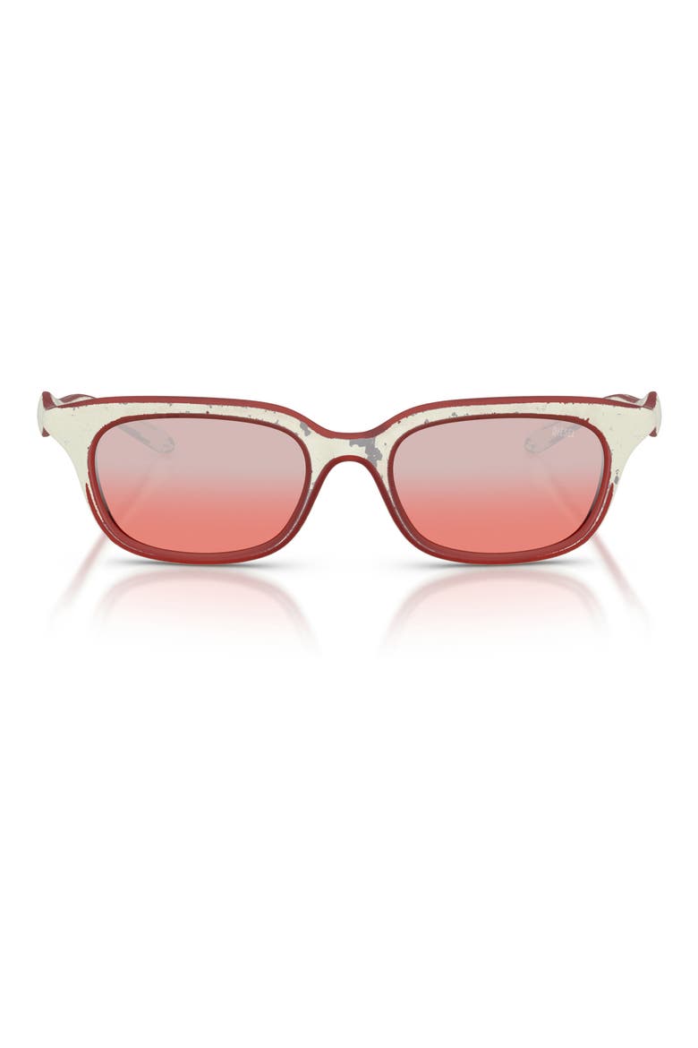 DL3013U 50mm Square Sunglasses, Main, color, WHITE BARRELLING RED / RED