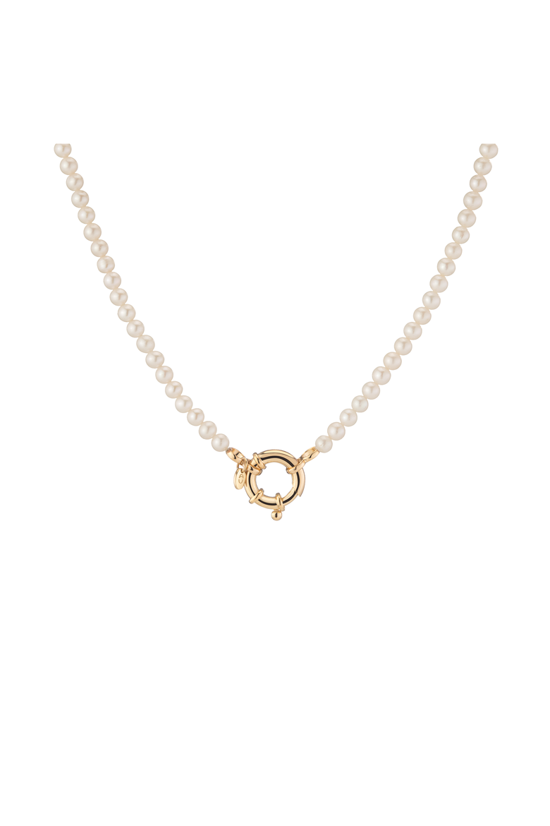 Pearl Aura Beaded Necklace, Main, color, Yellow Gold Vermeil